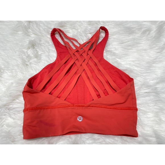 Lululemon Free To Be Moved Bra High Neck Thermal Red Size 4 - Picture 2 of 4